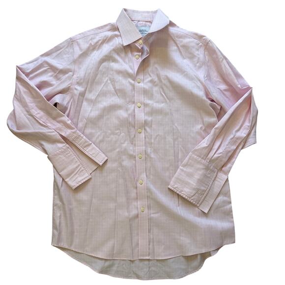Charles Tyrwhitt Non Iron Classic Fit Pink Mens Dress Shirt Size 16.5 42 - Picture 1 of 3